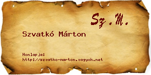 Szvatkó Márton névjegykártya
