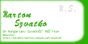 marton szvatko business card